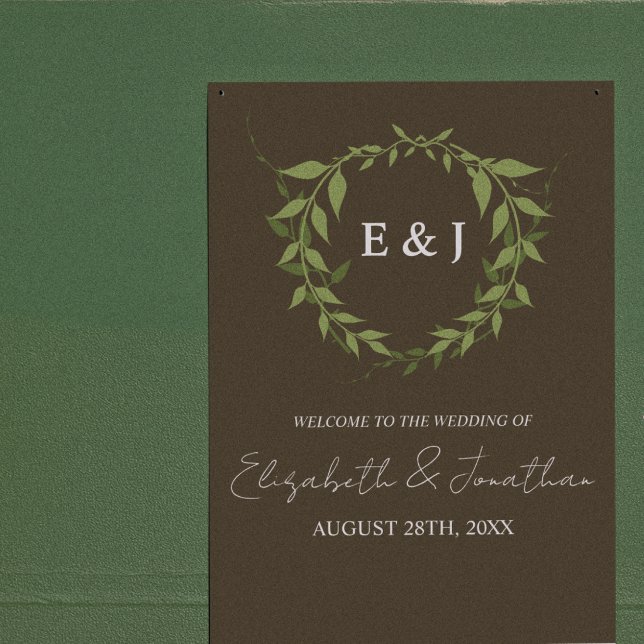 Affiche Couronne botanique de mariage tons terre (Créateur téléchargé)