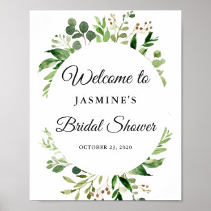 Affiche Couronne de feuilles de verdure moderne Panneau de