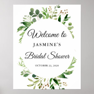 Affiche Couronne de feuilles de verdure moderne Panneau de