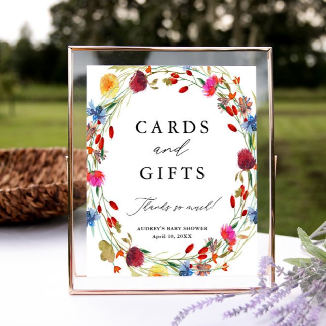 Affiche Couronne de fleurs sauvages Cartes et Cadeaux Prés (Créateur téléchargé)
