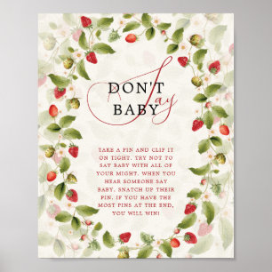 Affiche Couronne de fleurs sauvages de fraises douces roug