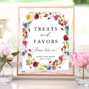Affiche Couronne de fleurs sauvages Traitements et faveurs