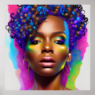 Affiche Couronne de gloire. Femmes africaines Black Melani