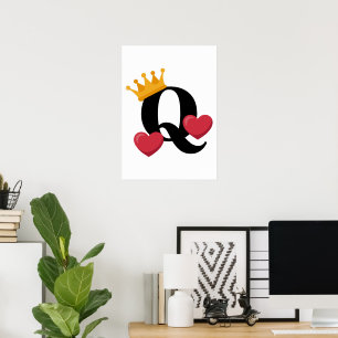Affiche Couronne de la Reine des Cœurs Emblème d'Amour