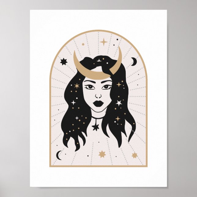 Affiche Couronne de Lune Magique Mystique de la Déesse Cél (Devant)