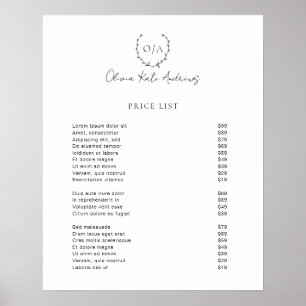 Affiche Couronne de monogramme classique simple Élégant