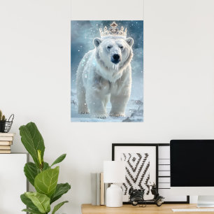 Affiche Couronne de neige et fourrure chatoyante de l'ours