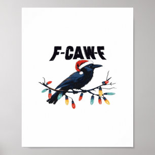 Affiche Couronne de Noël drôle classique design rétro