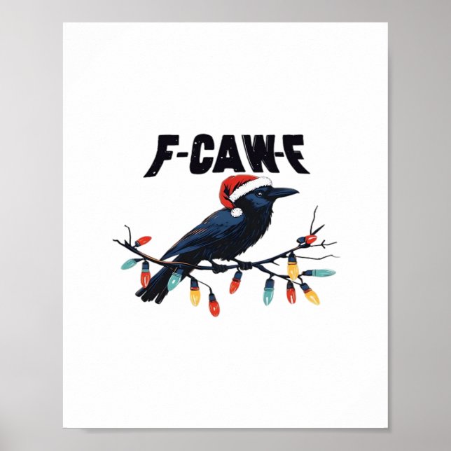 Affiche Couronne de Noël drôle classique design rétro (Devant)