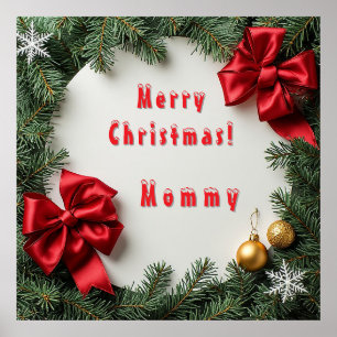 Affiche Couronne de Noël festive