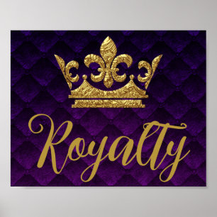 Affiche Couronne de texture dorée Purple Royalty Impressio