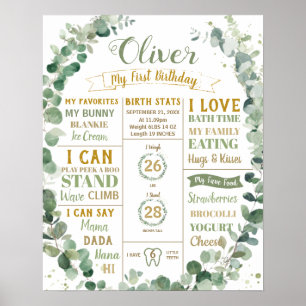 Affiche Couronne de verdure Anniversaire Étape importante 