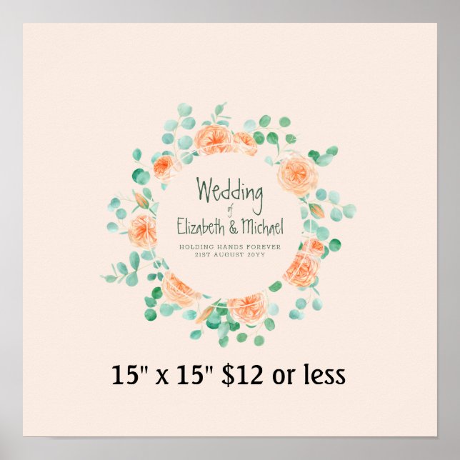 Affiche Couronne d'empreintes digitales en corail menthe L (Devant)