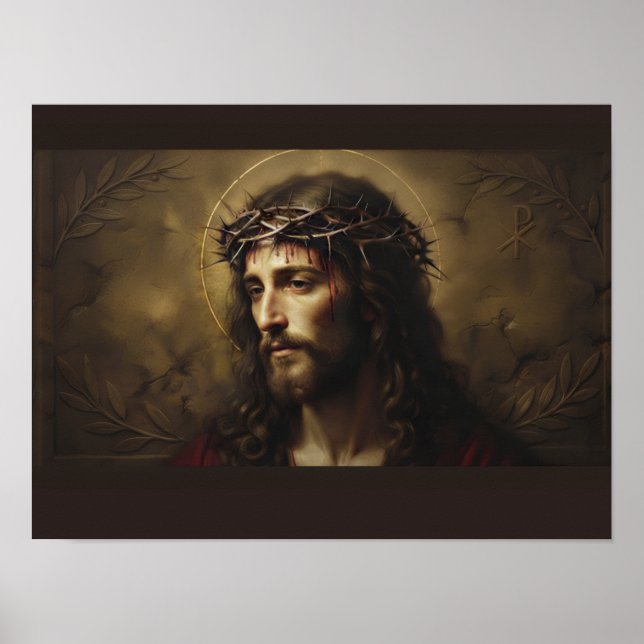 Affiche Couronne d'Épines de Jésus – Portrait du C (Devant)