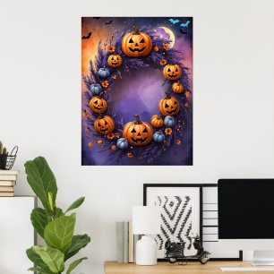Affiche Couronne d'Halloween enchantée