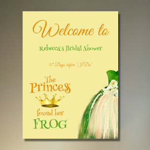 Affiche Couronne élégante Princesse Grenouille Mariage Ent