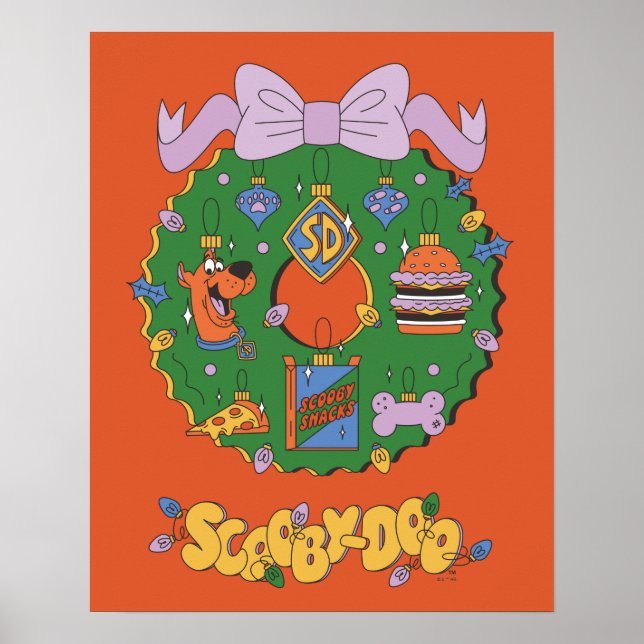 Affiche Couronne graphique de friandises de Noël de Scooby (Devant)