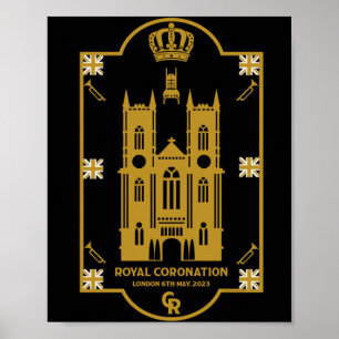 Affiche Couronnement royal Abbaye de Westminster 