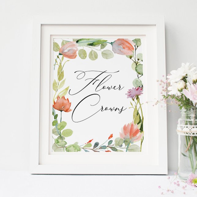 Affiche Couronnes de fleurs de jardin sous la douche à l'a (Créateur téléchargé)
