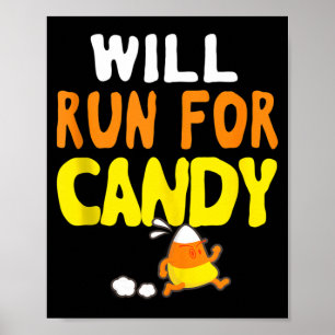 Affiche Courra Pour Des Bonbons Drôle De Coureur D'Hallowe