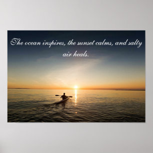 Affiche Courrier inspiré de citation de canoë de kayak de
