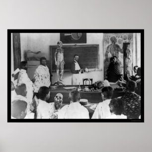 Affiche Cours d'anatomie au Soudan, Afrique 1920