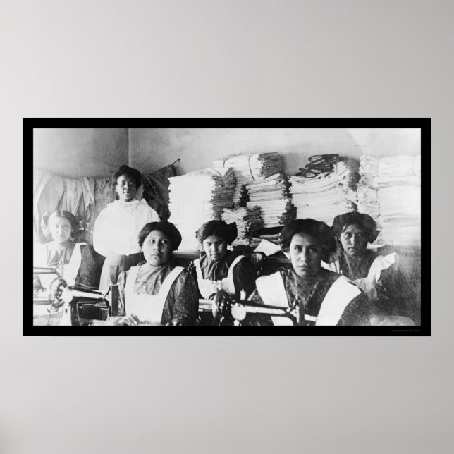 Affiche Cours de couture à la Bismarck Indian School 1922 (Devant)