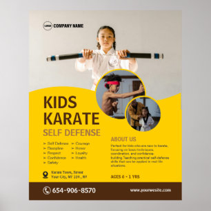 Affiche Cours de karaté pour enfants sur mesure