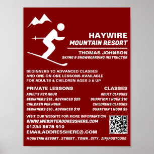 Affiche Cours de ski alpin, ski/snowboard