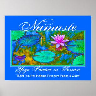 Affiche Cours De Yoga S'Il Vous Plaît Garder Tranquille Lo