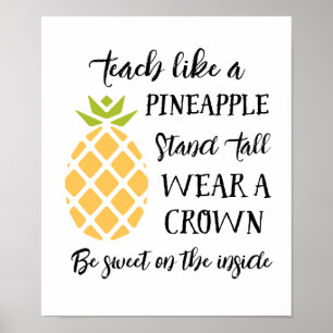 Affiche Cours d'été d'ananas d'appréciation de professeur