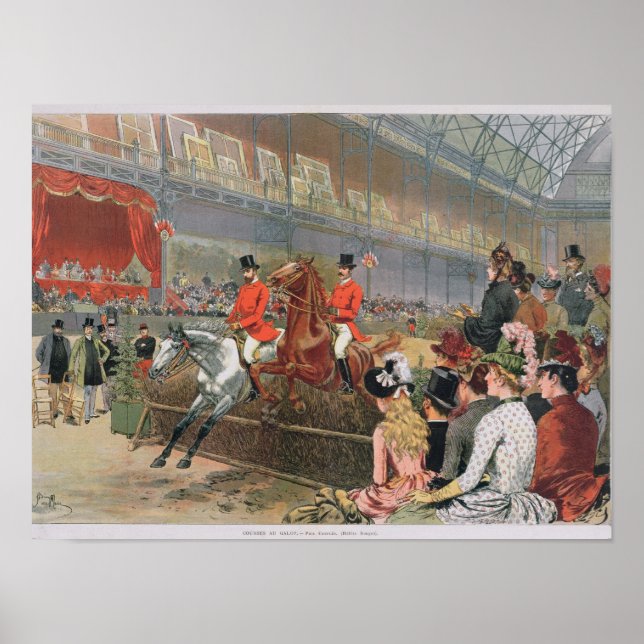 Affiche Course à cheval, 1886 (Devant)