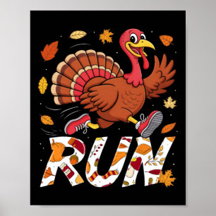 Affiche Course à pied drôle de 5 km Turkey Trot Thanksgivi