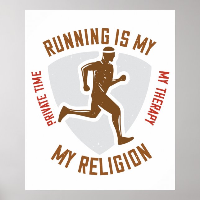Affiche Course à pied - La course à pied est une thérapie  (Devant)