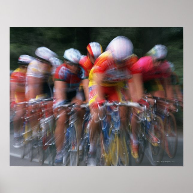 Affiche Course à vélo sur route (Devant)