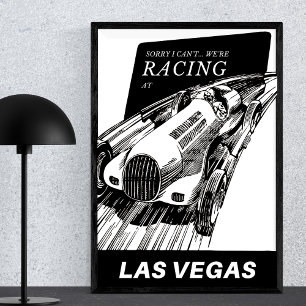 Affiche Course automobile à Las Vegas Nevada Vintage Motor