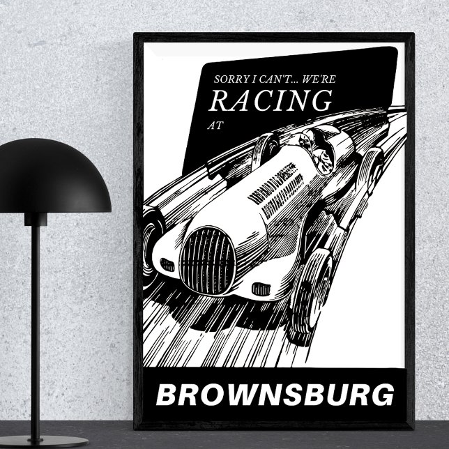 Affiche Course automobile Brownsburg Indiana Vintage Motor (Créateur téléchargé)