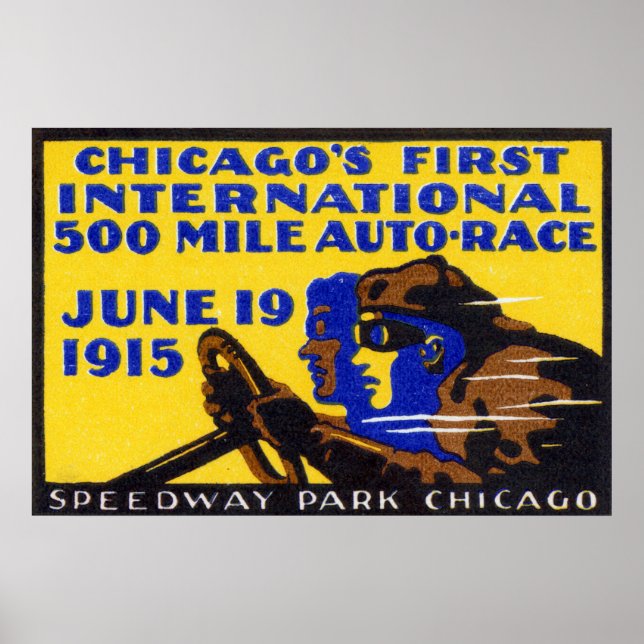 Affiche Course automobile de Chicago 1915 (Devant)