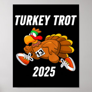 Affiche Course de dindon de Thanksgiving 2025 pour garçons
