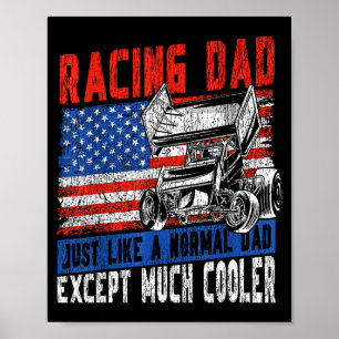 Affiche Course de Dirt Track Papa de course Drapeau améric