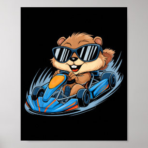 Affiche Course de karting de la marmotte Jour de la marmot