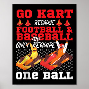 Affiche Course de Karting Vintage Go Kart Parce que Footba