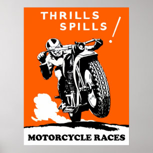 Affiche Course de moto
