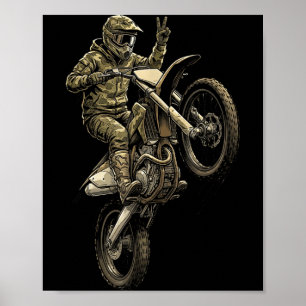 Affiche Course de moto cross moto sale camouflage pilote g