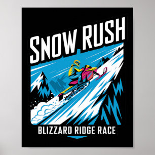 Affiche Course de motoneige - Sport hivernal extrême