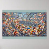 Course de roue de hamsters mignons Graphique sport