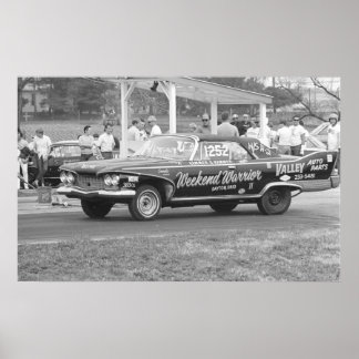 Affiche Course de traîneau vintage - 1960 Plymouth Fury