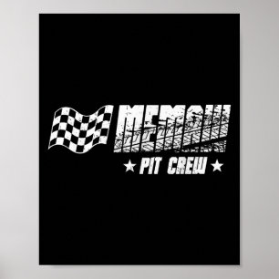 Affiche Course d'équipage Memaw Pit Voiture Anniversaire F