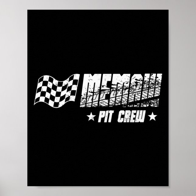 Affiche Course d'équipage Memaw Pit Voiture Anniversaire F (Devant)