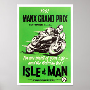 Affiche Course vintage de Manx TT Isle of Man